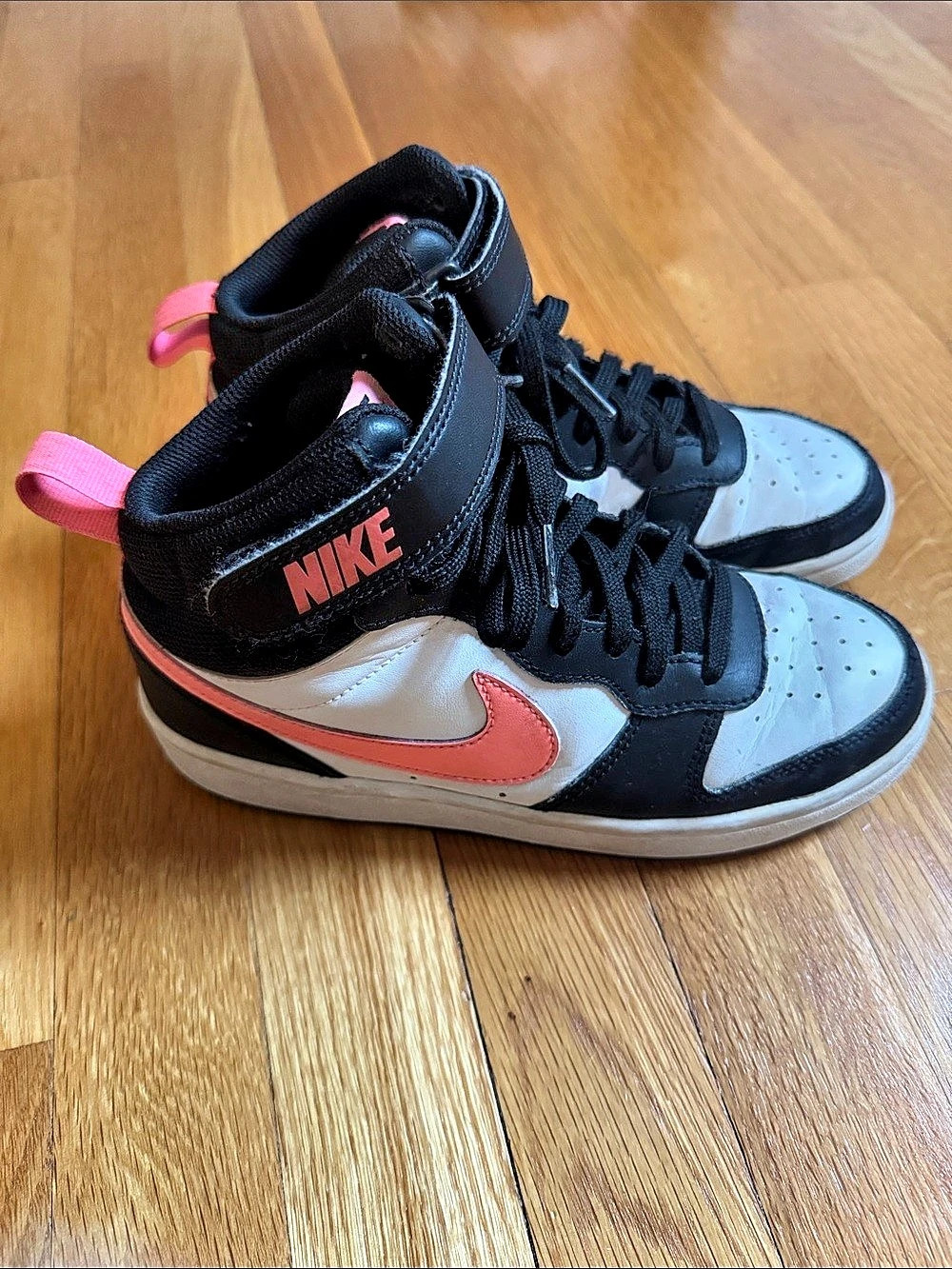Nike Dunk High-Top Sneakers Black & Pink Girls US 4Y